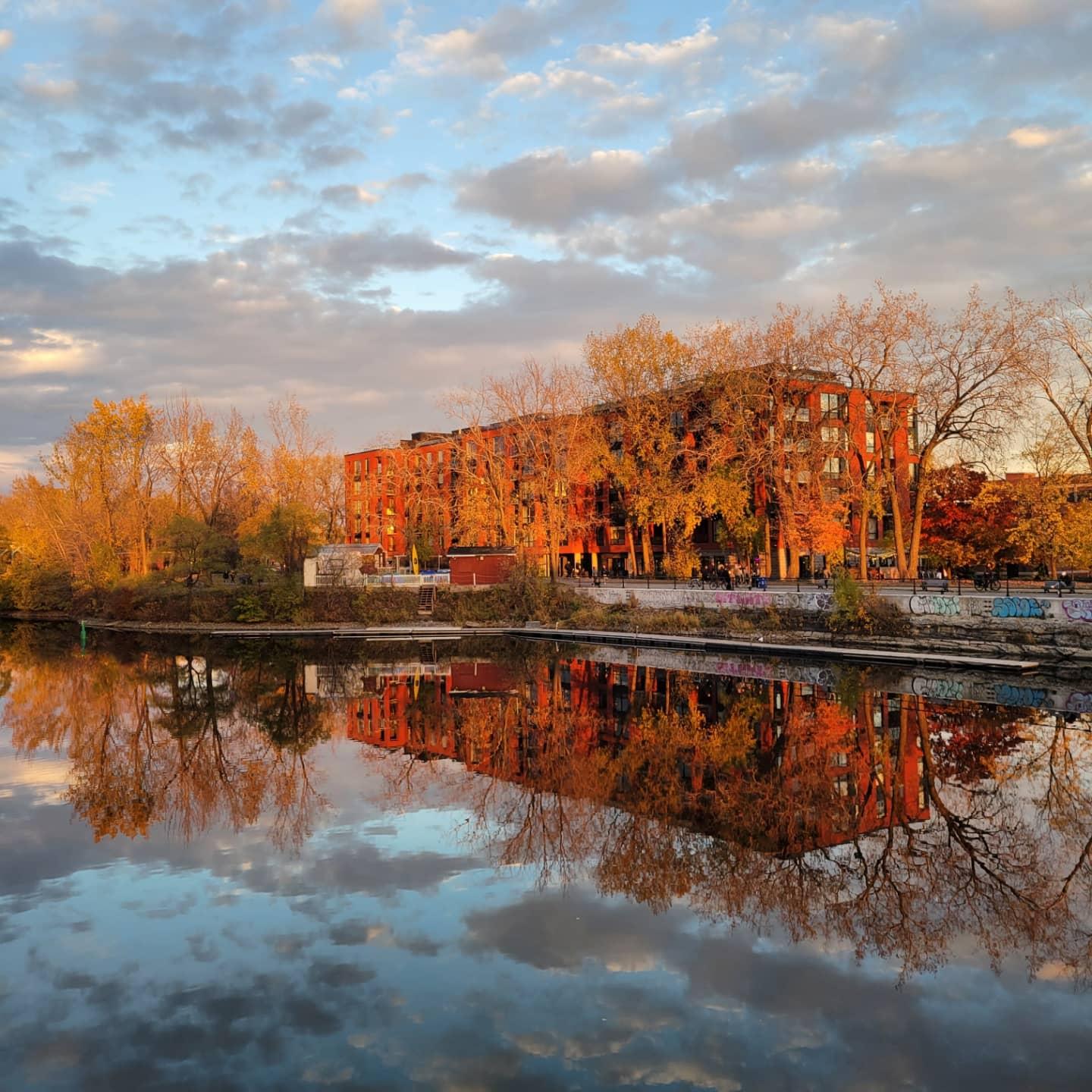 Autumn sky reflection