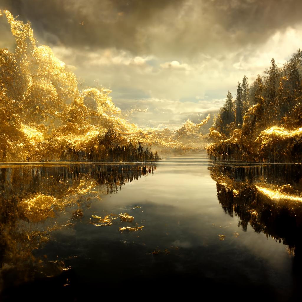 Lake of Gold by AI