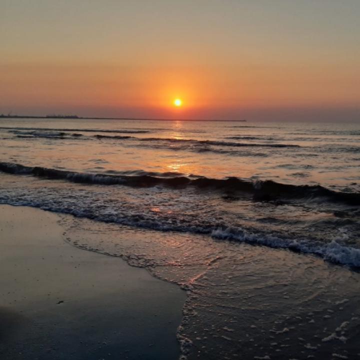 Beautiful sunset on a Romanian beach