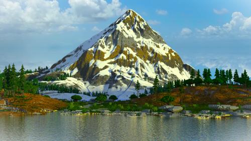 Mountain made in Minecraft