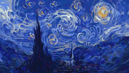 HexH - Starry Night Pixel Art