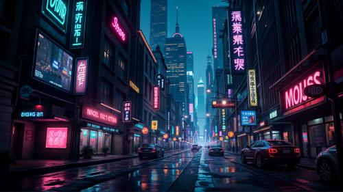 Futuristic Cyberpunk Cityscape