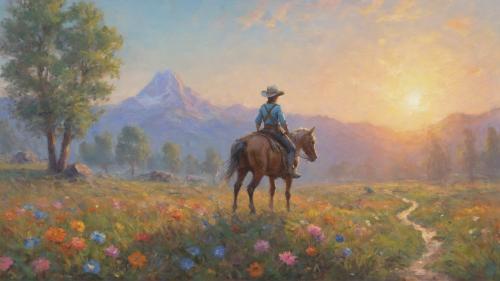 cowboy on a meadow