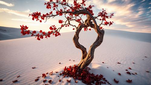 Red Leaves, White Sand