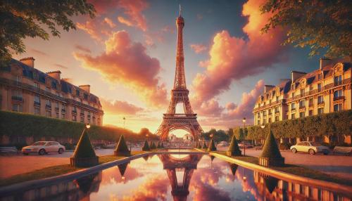 Parisian Sunset at the Eiffel Tower -