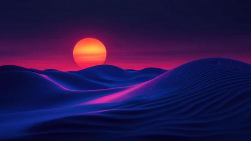 Futuristic Dunes Sunset Glow