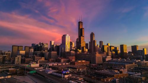 Sunrise On The Sears Tower, Chicago by /u/Stinky-Onion-Media