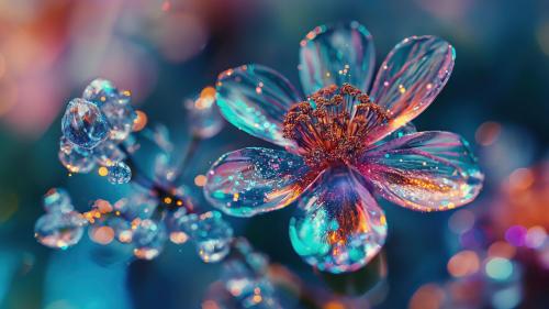 Colorful Water Droplet Flower