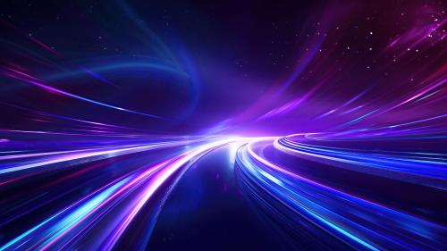 Colorful Light Trails In Space
