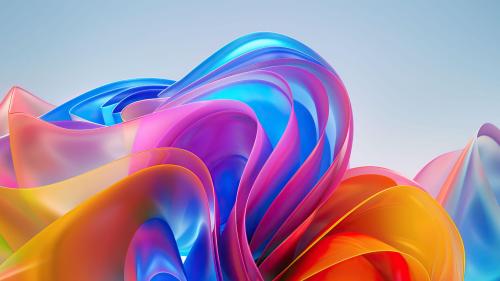 Windows 12 Colorful Abstract Ribbon AI
