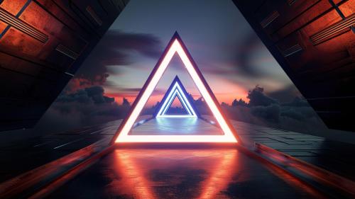 Futuristic Triangle Portal AI