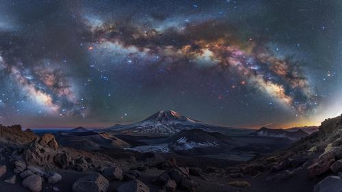 Mountains with Milkyway Background