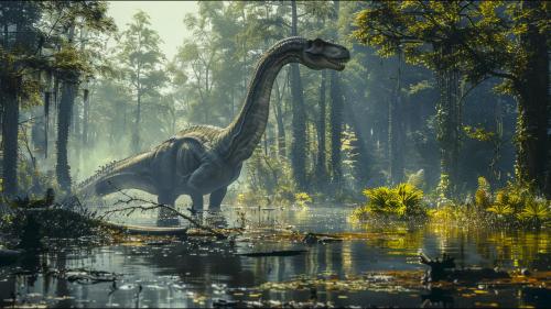 Sauropod dinosaur in nature