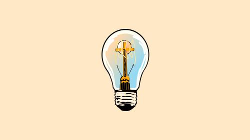 3840 x 2160 px Jesus, light bulb, created