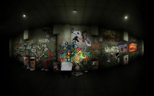 Creative wall in the dark