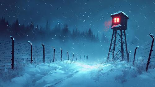 Winter Night Watchtower