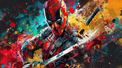 Abstract Deadpool Action