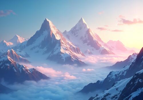 Snowy &amp; Cloudy Mountain -