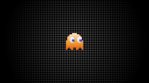 Pac-Man orange ghost wallpaper in black