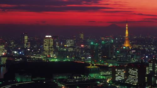 Tokyo Basking in a Red Sunset