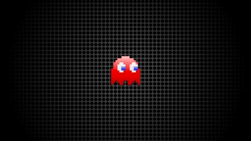 Pac-Man red ghost wallpaper in black