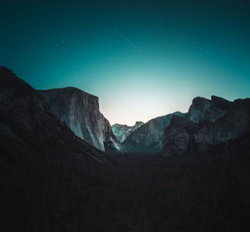 Yosemite at night.