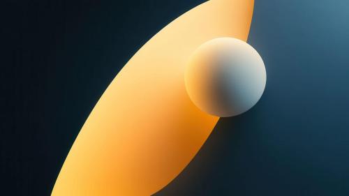 Radiant Gold Curve White Sphere