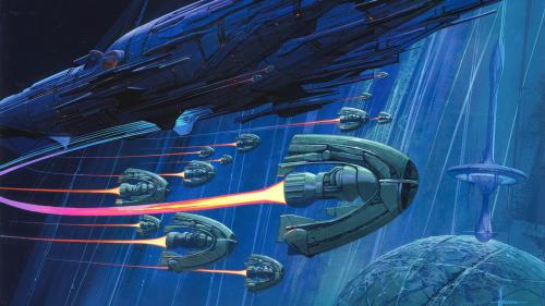 Concept art for Bounty Hounds  by Syd Mead