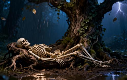 A quiet witness to the falling rain.
