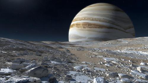 An Extraterrestrial Landscape Under A Starry Sky,