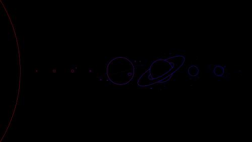 Minimalistic Scale Solar System  with RPB Gradient