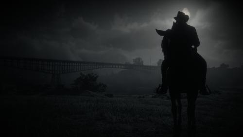 Arthur Smoking Cigarette on his horse