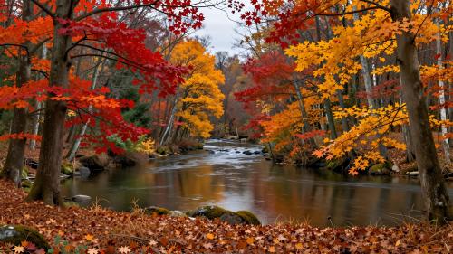 Autumn Day by the River  - Created with NEW Z-Image model at AI Image Central