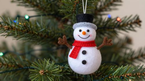 Christmas Cheer  - Frosty the Snowman on the tree.