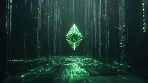 Ethereum Symbol Digital Matrix