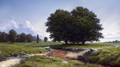 Trees in a landscape by Philipp A. Urlich