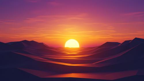 Simple Sunset Desert
