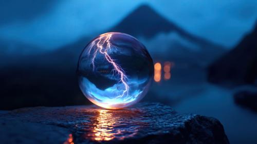 Glass Orb Lightning Strike