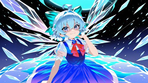Cirno - Touhou Hisoutensoku style wallpaper