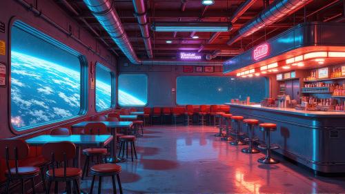 Neon Byte Cafe