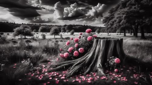 Splashing pink