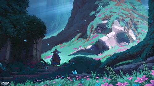 Anime style mystical Forest