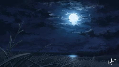 Moon, cloudy sky