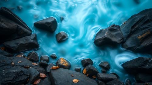 Rocks in a milky stream