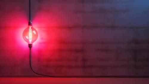 Neon Red Light Wallpaper – Moody Minimalist Desktop &amp; Phone Background | Industrial Glow Aesthetic | Digital Download