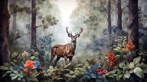 A deer in the woods