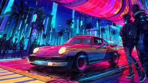 Porsche x Cyberpunk 2077 by Michal Dziekan