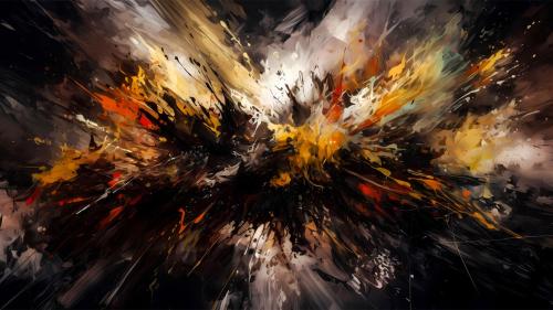 Explosive Abstract Digital Wallpaper – Fiery Modern Art for Desktop, Laptop &amp; Phone | Bold Energetic Painting Background