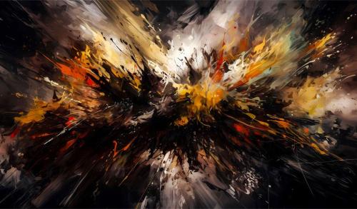 Explosive Abstract Digital Wallpaper – Fiery Modern Art for Desktop, Laptop & Phone | Bold Energetic Painting Background