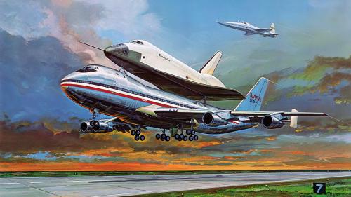 Shuttle Carrier Aircraft takes off from Edwards Air Force Base by Manuel Alvarez